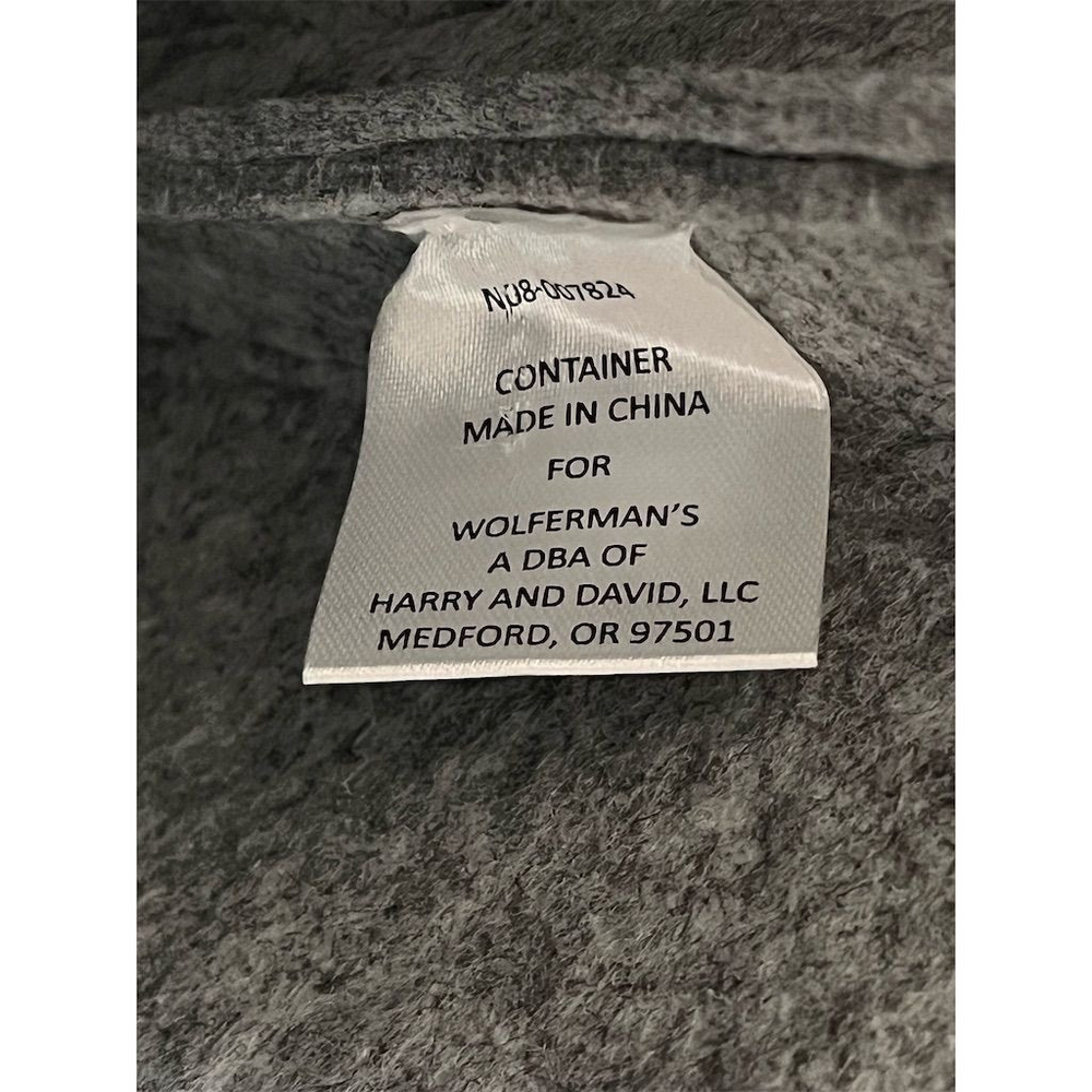 Wolferman's Harry and David Felt Tote Bag Gray Faux Leather - Picture 5 of 6